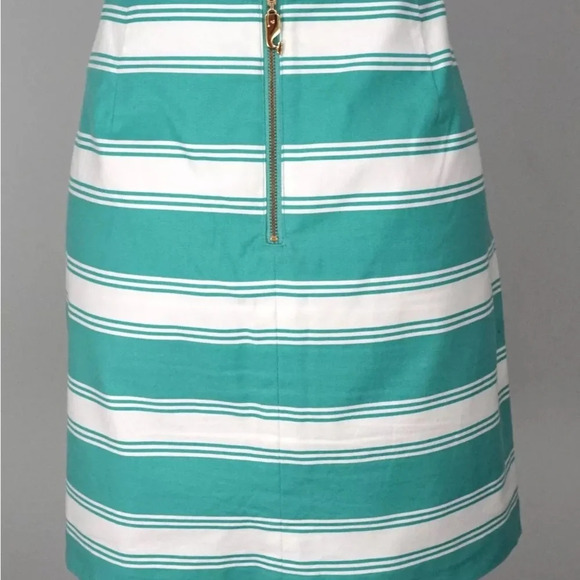 VINEYARD VINES Turquoise Blue Green White Striped Straight Pencil Skirt Size 10 - Picture 3 of 8